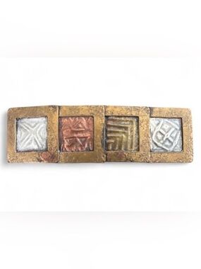 Vintage Marjorie Baer MB SF Metal Brooch Modernist Abstract Design